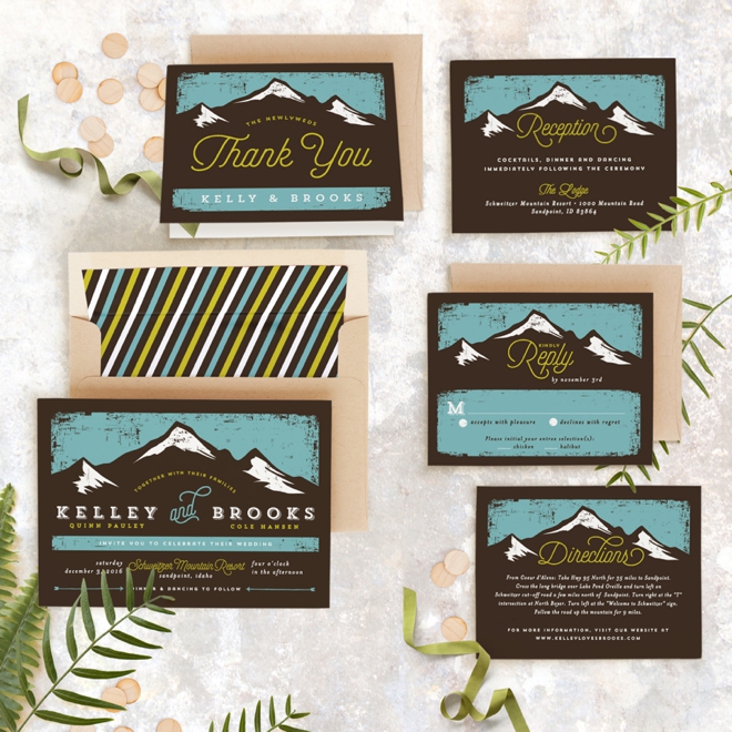 Mountain Marriage themed wedding invitation suite from Minted!