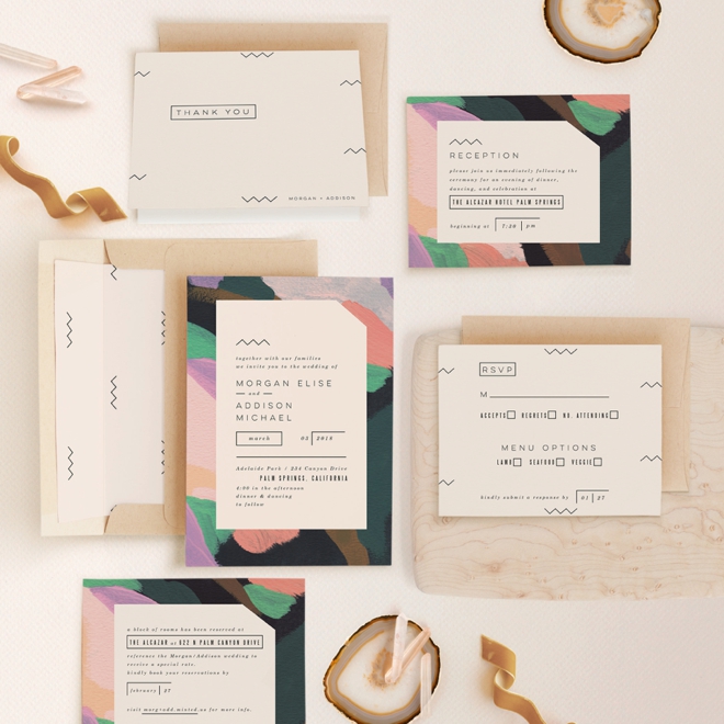 Adagio themed wedding invitation suite from Minted!