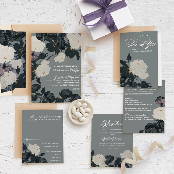 Romanticism themed wedding invitation suite from Minted!