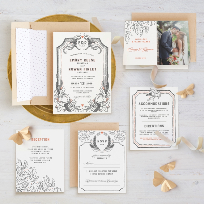 Fairytale Frame themed wedding invitation suite from Minted!