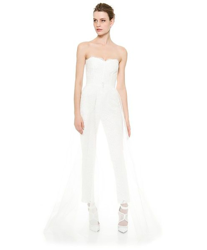 Monique Lhuiller Paige jumpsuit is taken to a new level with the matching sheer overskirt!