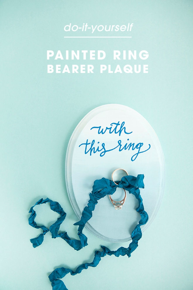 Darling and easy DIY idea for custom painted ring bearer plaques!