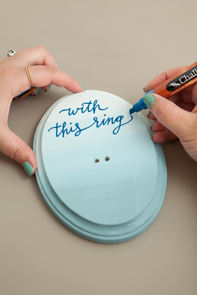 Darling and easy DIY idea for custom painted ring bearer plaques!