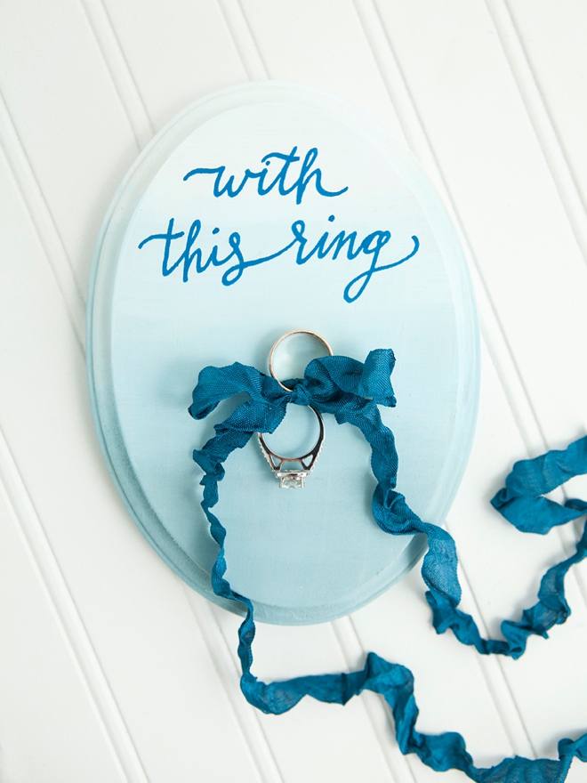 Darling and easy DIY idea for custom painted ring bearer plaques!