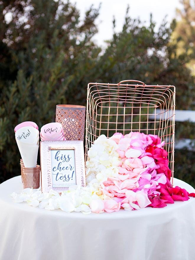 Absolutely adorable DIY petal toss bar for your wedding ceremony!