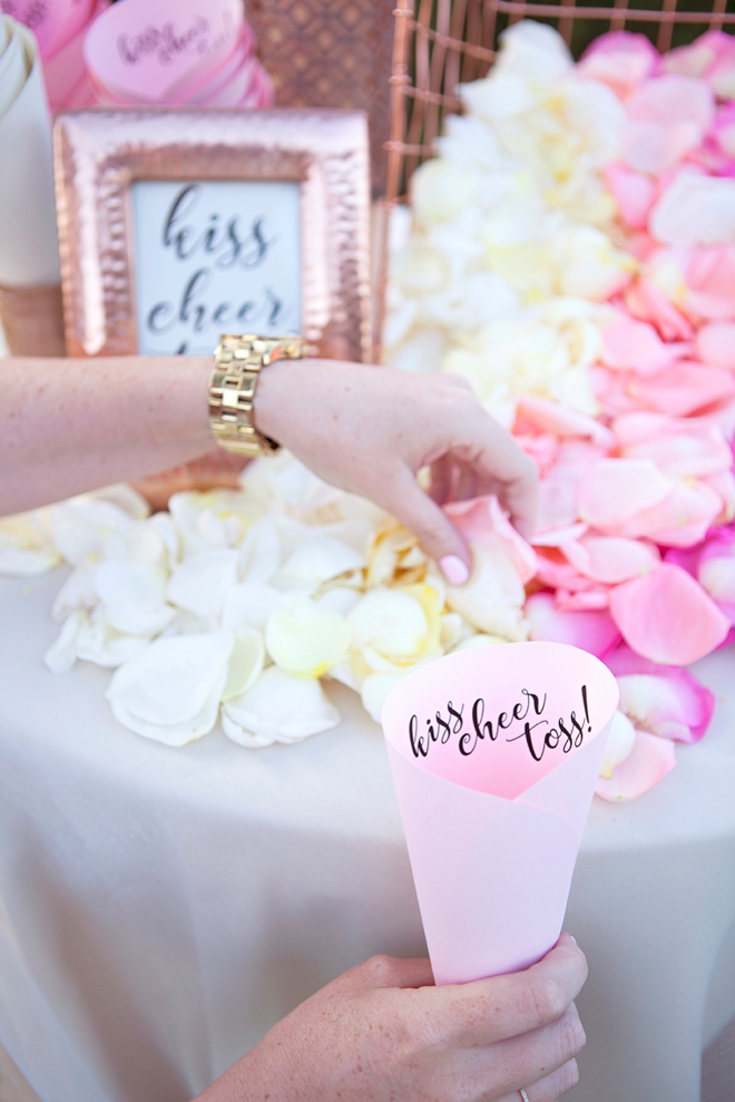 Absolutely adorable DIY petal toss bar for your wedding ceremony!