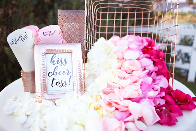 Absolutely adorable DIY petal toss bar for your wedding ceremony!