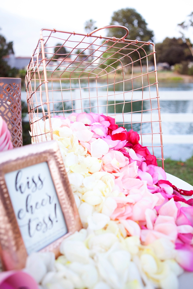 Absolutely adorable DIY petal toss bar for your wedding ceremony!