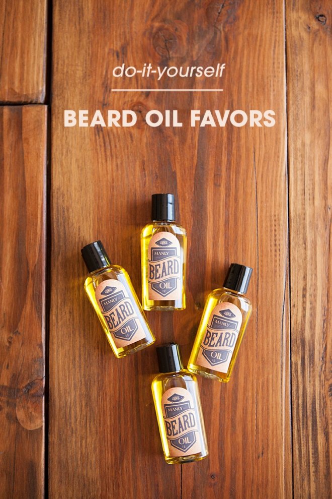 Super easy recipe for making your own beard oil, perfect for groomsmen gifts!