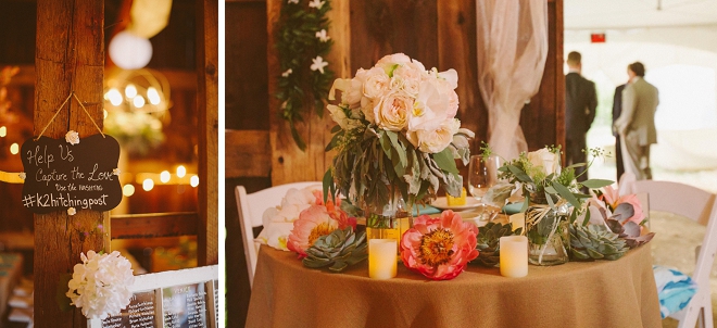 We are swooning over this gorgeous New York barn recpetion and centerpieces! So gorgeous!