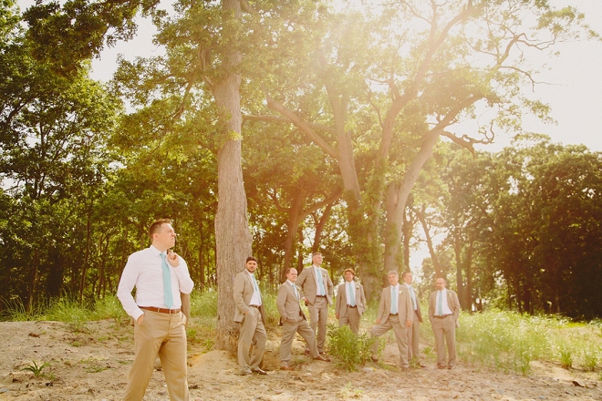 How fun is this shot of the Groom and his Groomsmen at this gorgeous rustic outdoor wedding? Love!