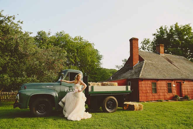 We're loving this rustic DIY wedding! The Bride's portraits with the vintage truck are gorgeous!