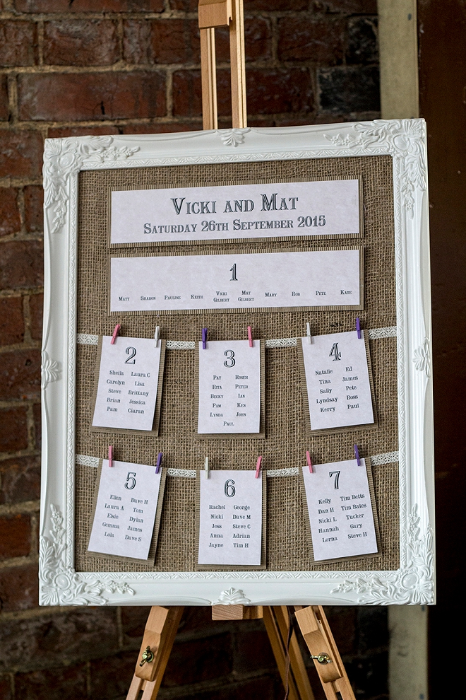 We're loving this Bride's DIY seating chart for her UK wedding!