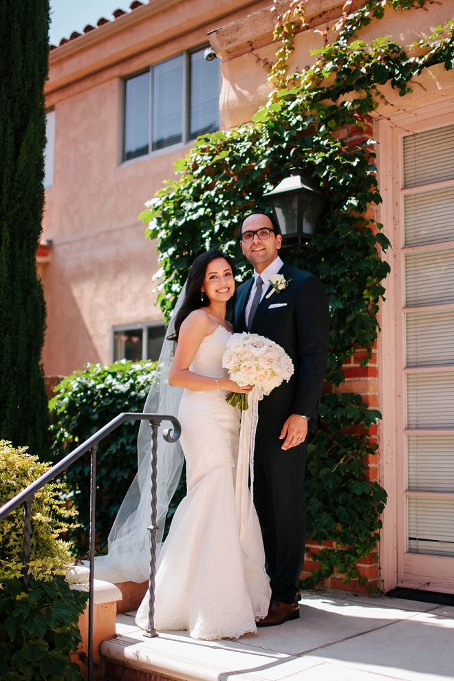 Swooning over this gorgeous Bride and Groom and their DIY garden wedding reception!