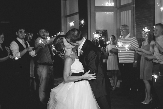 We're swooning over this gorgeous DIY wedding and this couple's fun sparkler exit!