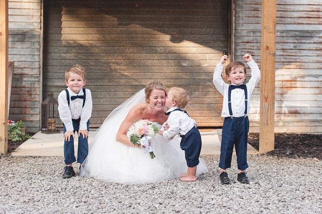 How darling is this Bride and her ring bearers?! So darling!