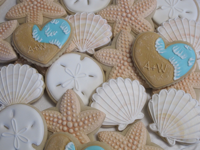 Beach Wedding Cookies favors by Martalngros