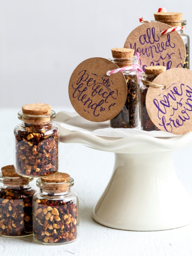 Tea Glass Bottle Favors by Spice Kitchen UK