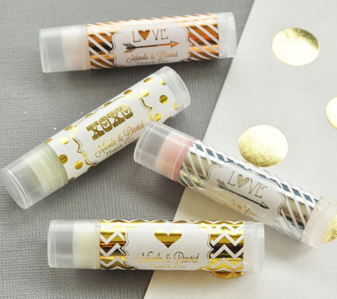 Personalized Wedding Lip Balm Favors by Mod Party