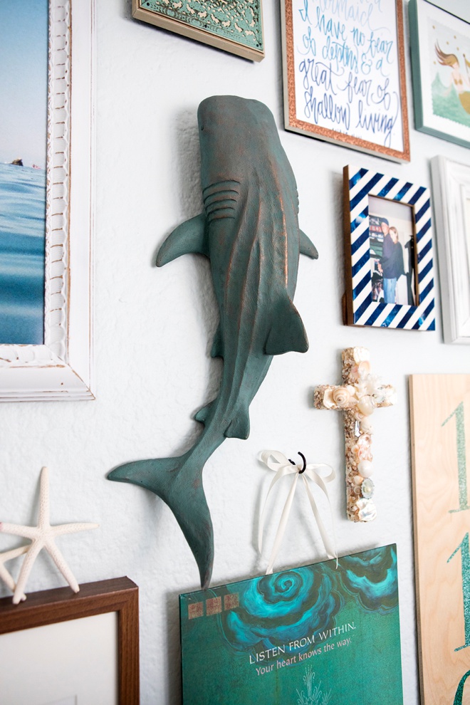 The shark above Jen's desk.