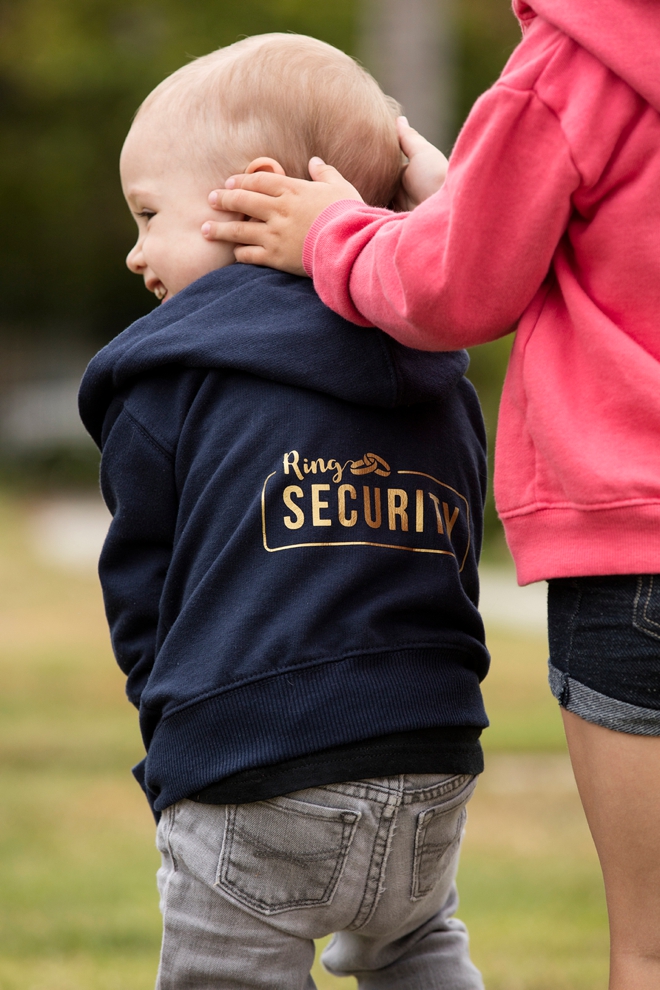The most darling iron-on Petal Patrol and Ring Security sweatshirts, with free Cricut cut files!