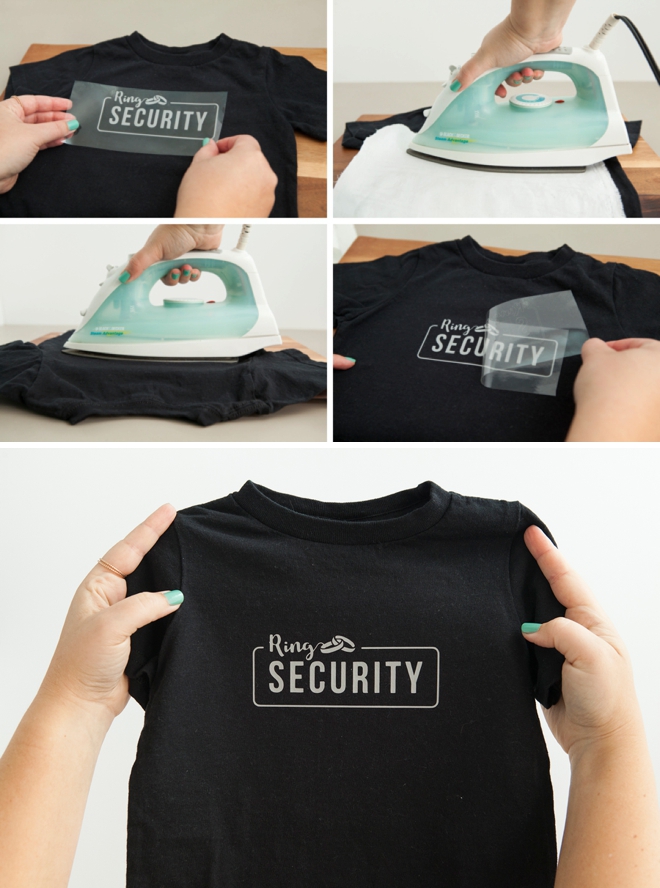 Use our free Cricut cut files to make this darling Ring Security shirt!