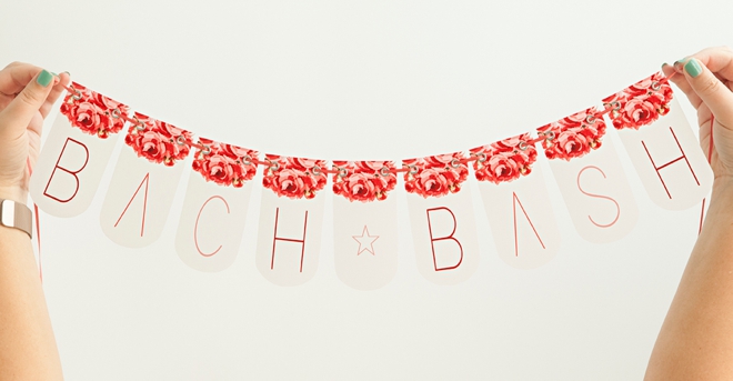 Adorable FREE printable bachelorette party banner - bach bash!