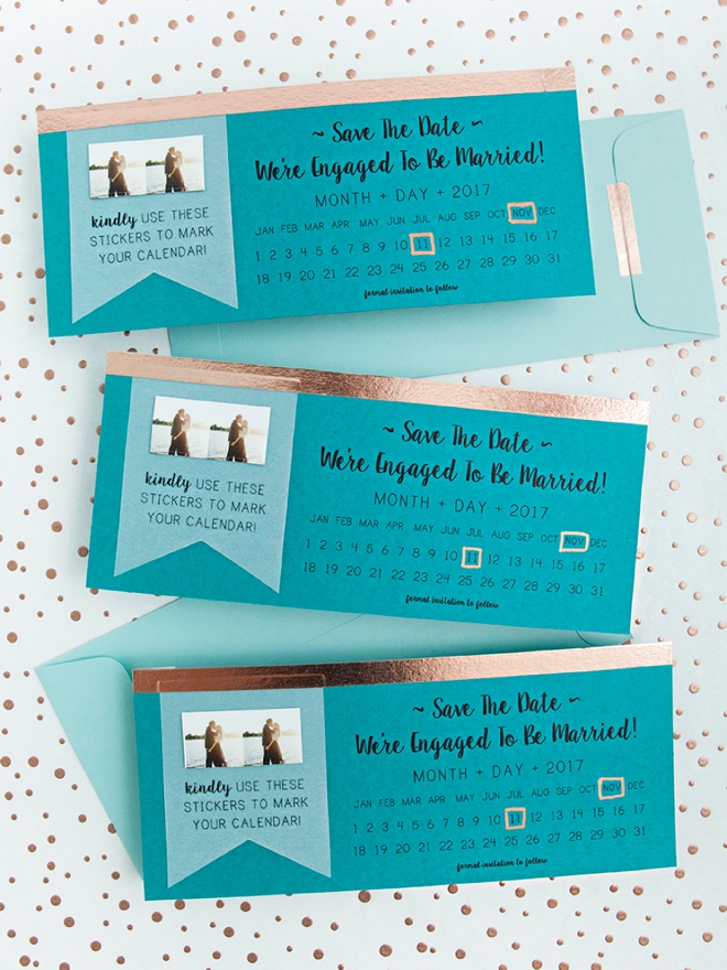 NEW, Free DIY Save The Dates With Calendar Stickers!