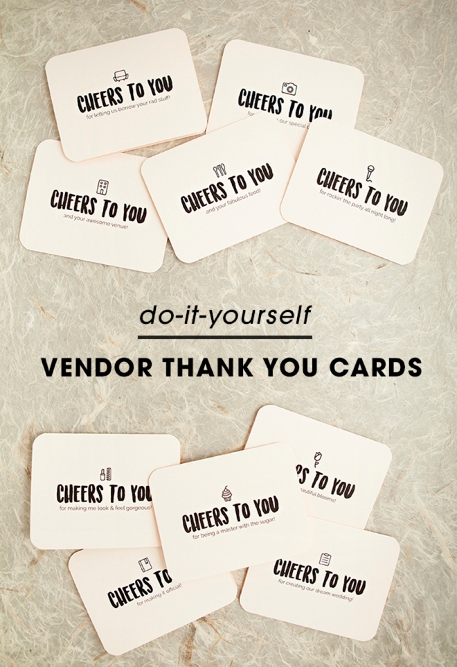 Awesome and darling FREE printable wedding vendor thank you cards!