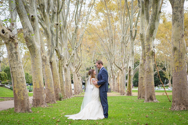 We're swooning over this gorgeous Bride and Groom at this DIY museum wedding!