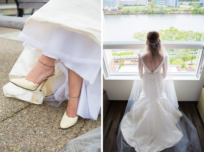 How cute are these retro wedding day shoes?!