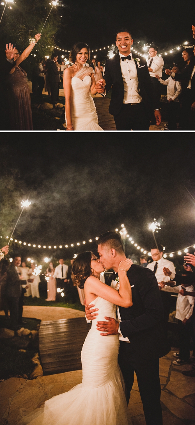 Loving this Mr. and Mrs. and their sparkler exit! So dreamy!