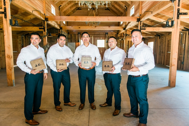 Loving this photo of the Groom and Groomsmen with their DIY Groomsmen Gift Box!