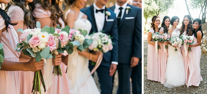 Swooning over this dreamy bridal party photo with the new Mr. and Mrs!