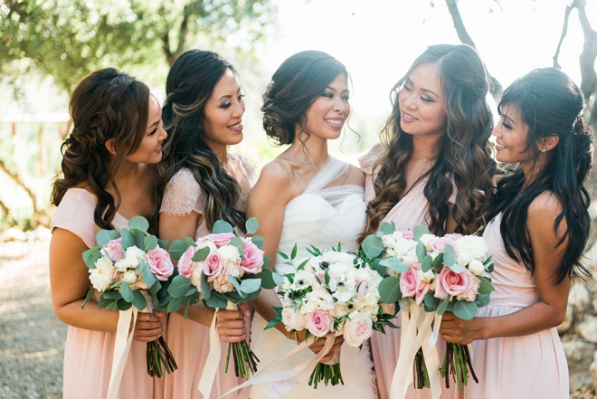 Loving this fun shot of the Bridesmaids and the Bride before the big day!