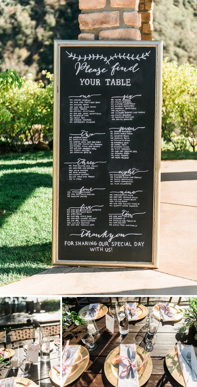 We're loving this darling wedding reception seating chart sign!