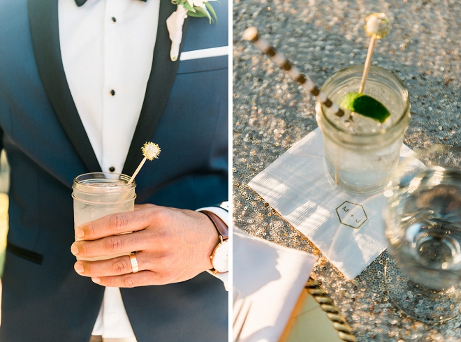 Loving this fun shot of the Groom and their signature drink!
