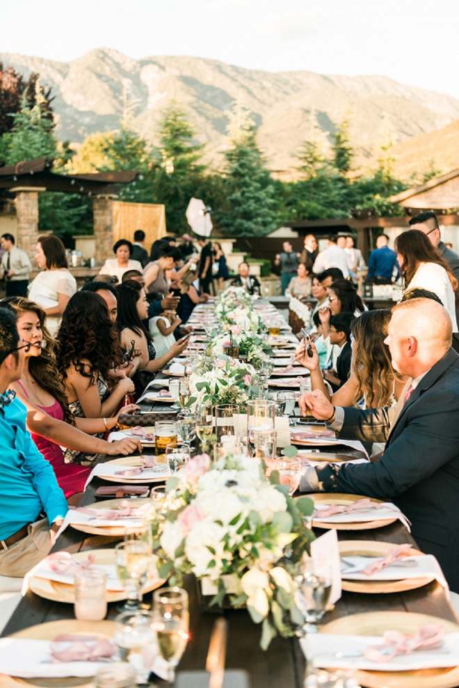 Great shot of guests enjoying this gorgeous California reception!