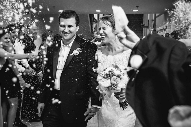 How darling is this exit as the new Mr. and Mrs?! LOVE!