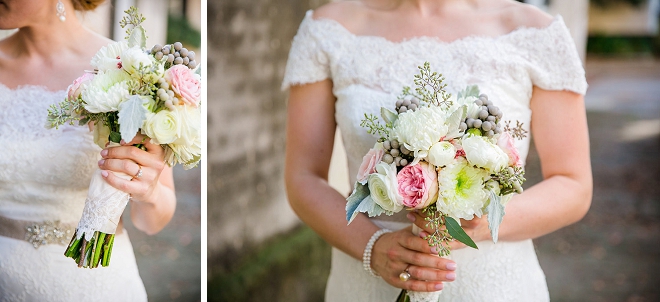 We're in love with this Bride's classic wedding style and modern bouquet!