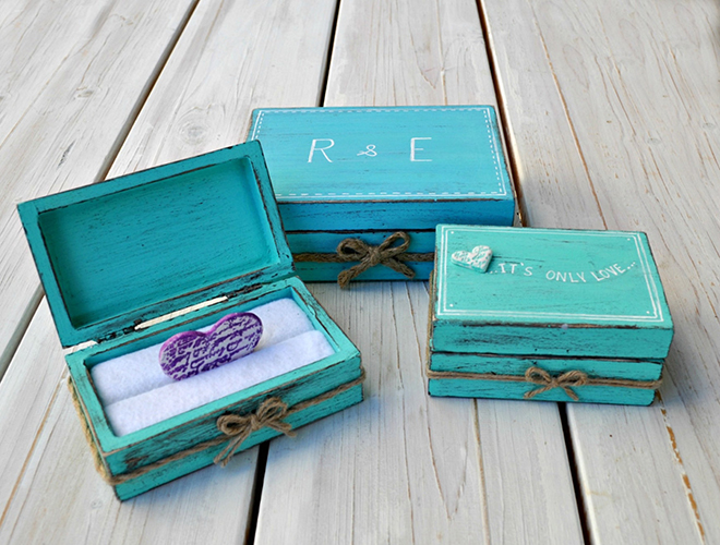 Darling custom wedding ring boxes from Varma Lumo on Etsy!