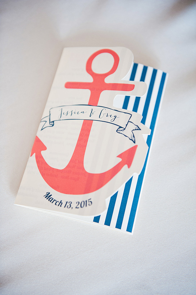 cutout and fold-out programs are perfect for a nautical themed wedding