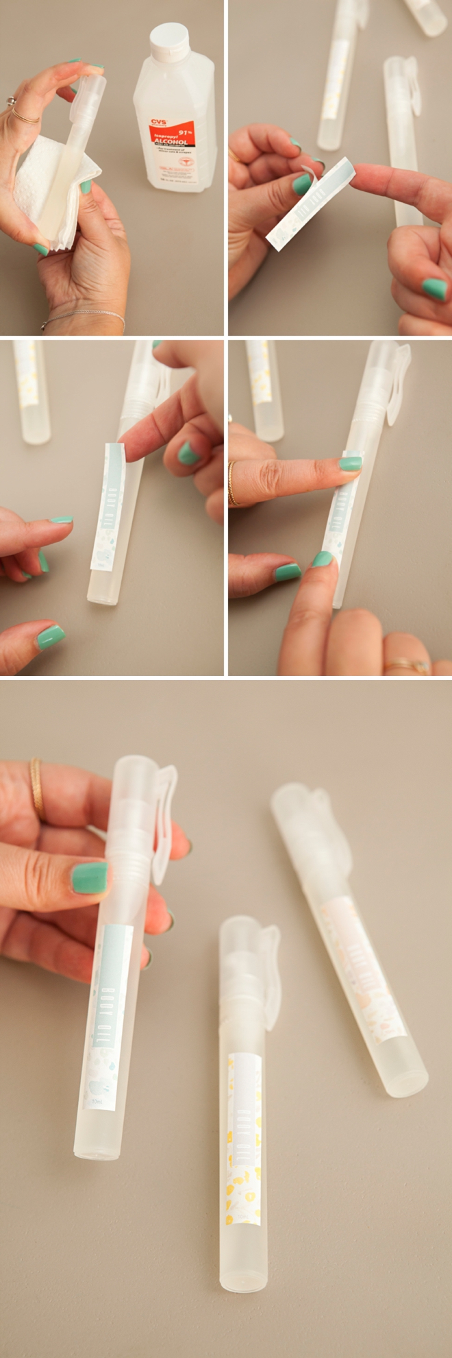 How to make the most darling mini-spray bottles of body oil perfume!