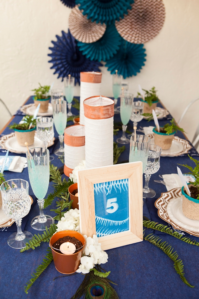 Check out this DIY boho wedding tablescape by Something Turquoise for Oriental Trading