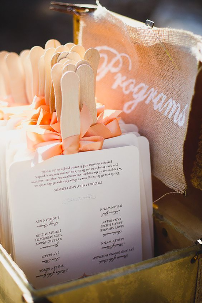 programs that double as fans are a genius for summer weddings