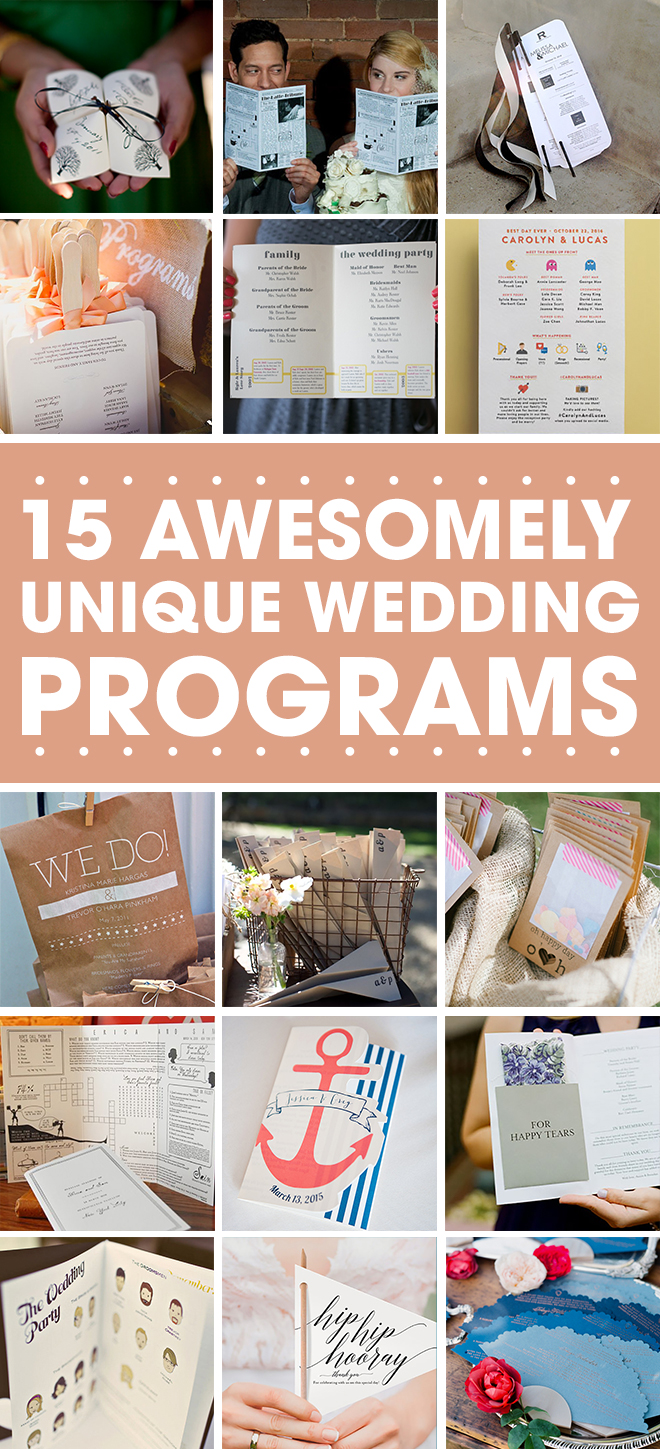 15 Unique Wedding Program Ideas