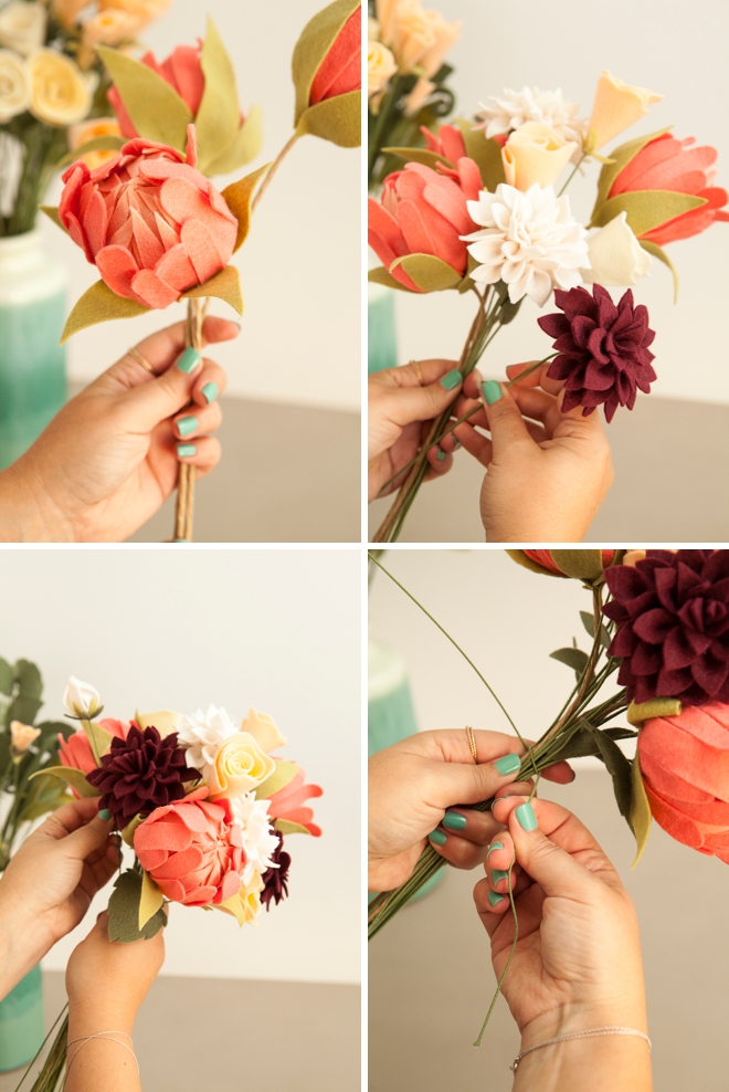 How to make the most gorgeous felt flower wedding bouquet ever!