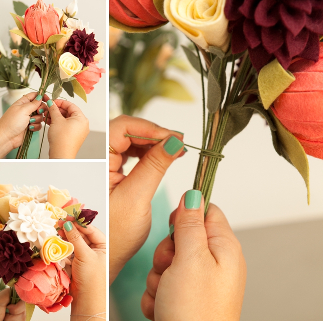 How to make the most gorgeous felt flower wedding bouquet ever!