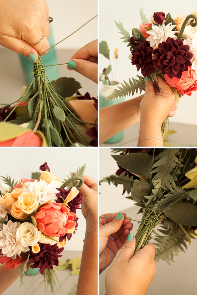 How to make the most gorgeous felt flower wedding bouquet ever!
