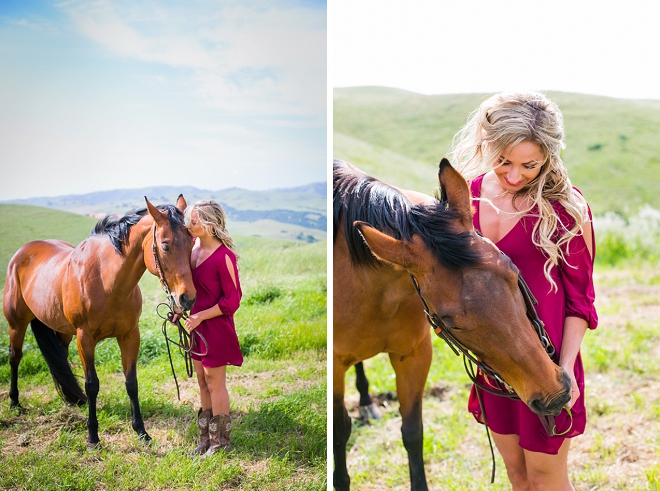 We're swooning over this super romantic mountainside engagement session featuring their horse!